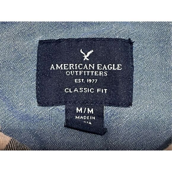 American Eagle Outfitters Mens Classic Fit Casual Button Down Shirt Size Medium - Picture 3 of 7